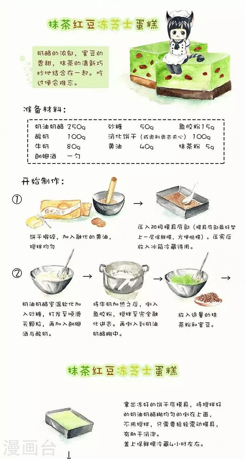 翎子的吃货部落 - 第55话  抹茶红豆冻芝士蛋糕 - 1