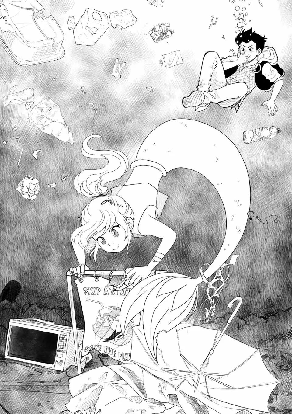 被海洋垃圾污染後的小美人魚 - 同人圖54 - 1