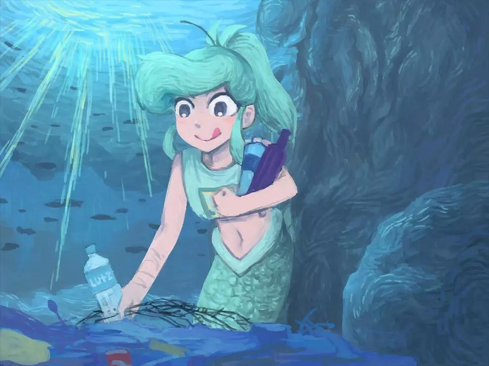 被海洋垃圾污染後的小美人魚 - 同人圖114 - 1