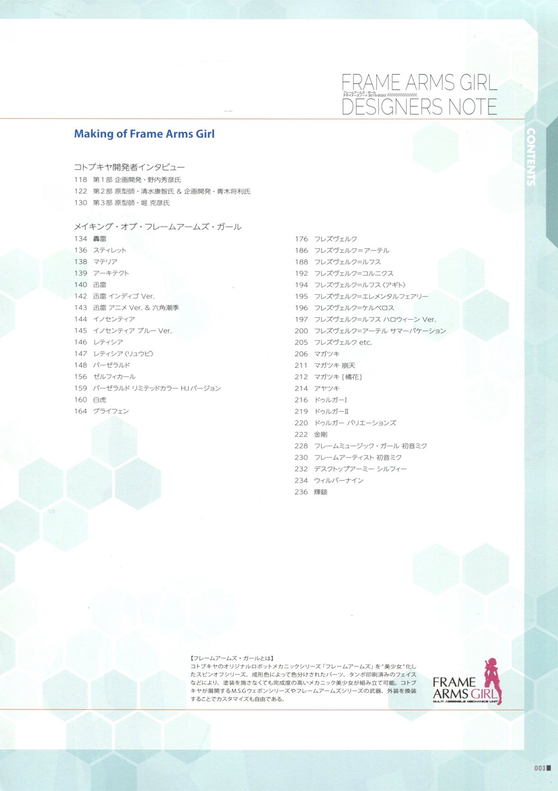 FRAME ARMS GIRL DESIGNERS NOTE - 全一卷(1/5) - 2