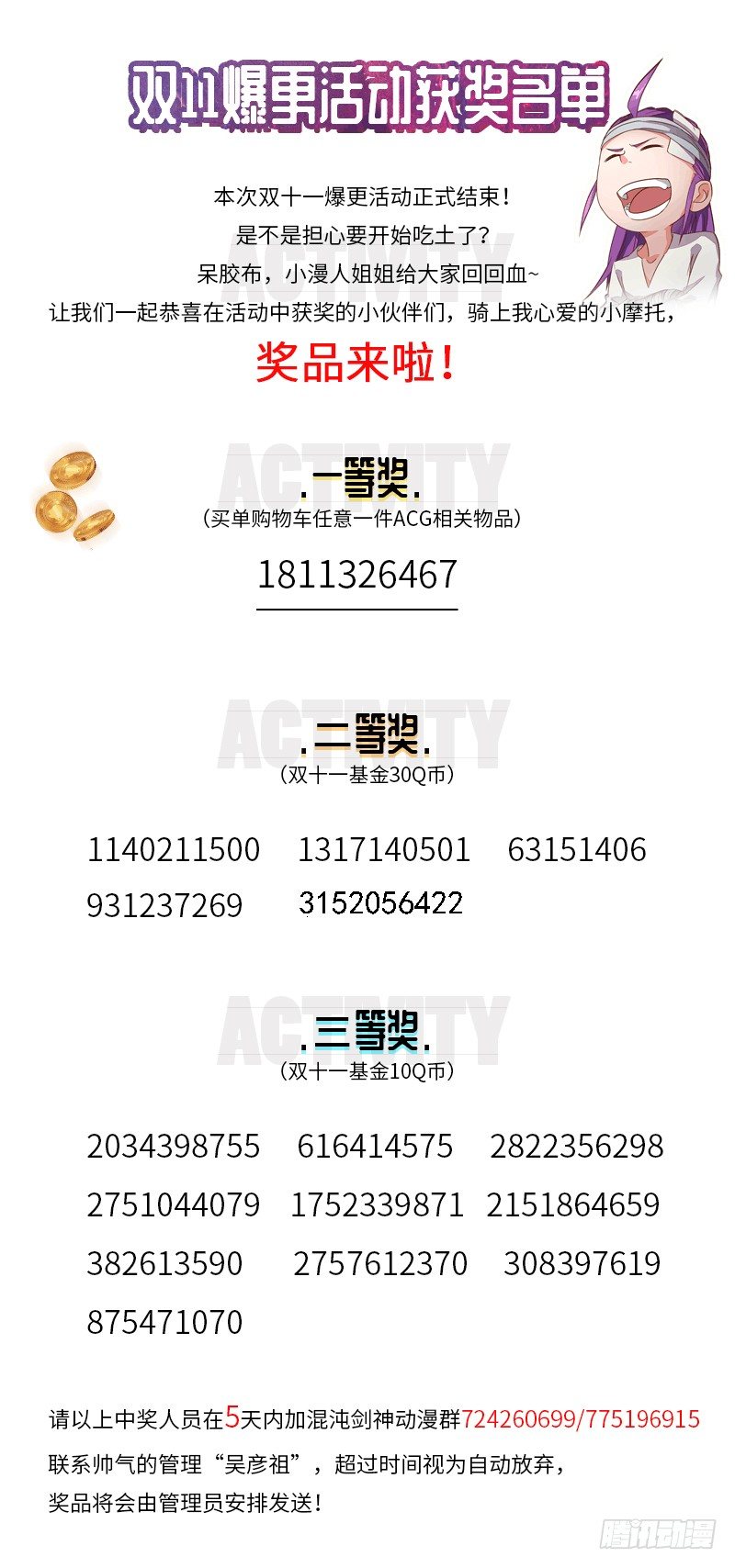 混沌剑神（驯鹿版） - 获奖名单 - 1