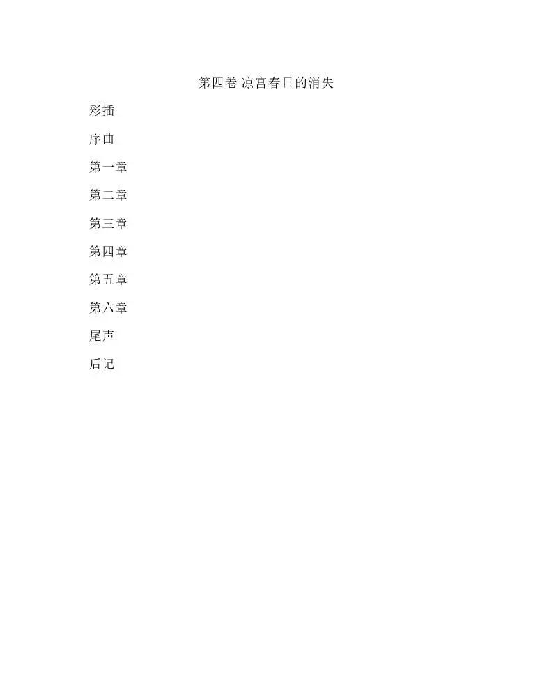 涼宮春日系列-輕小說 - 第4卷(1/4) - 1