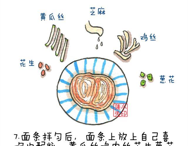 莲小兔的手绘食单 - 好吃不正宗の鸡丝凉面 - 3