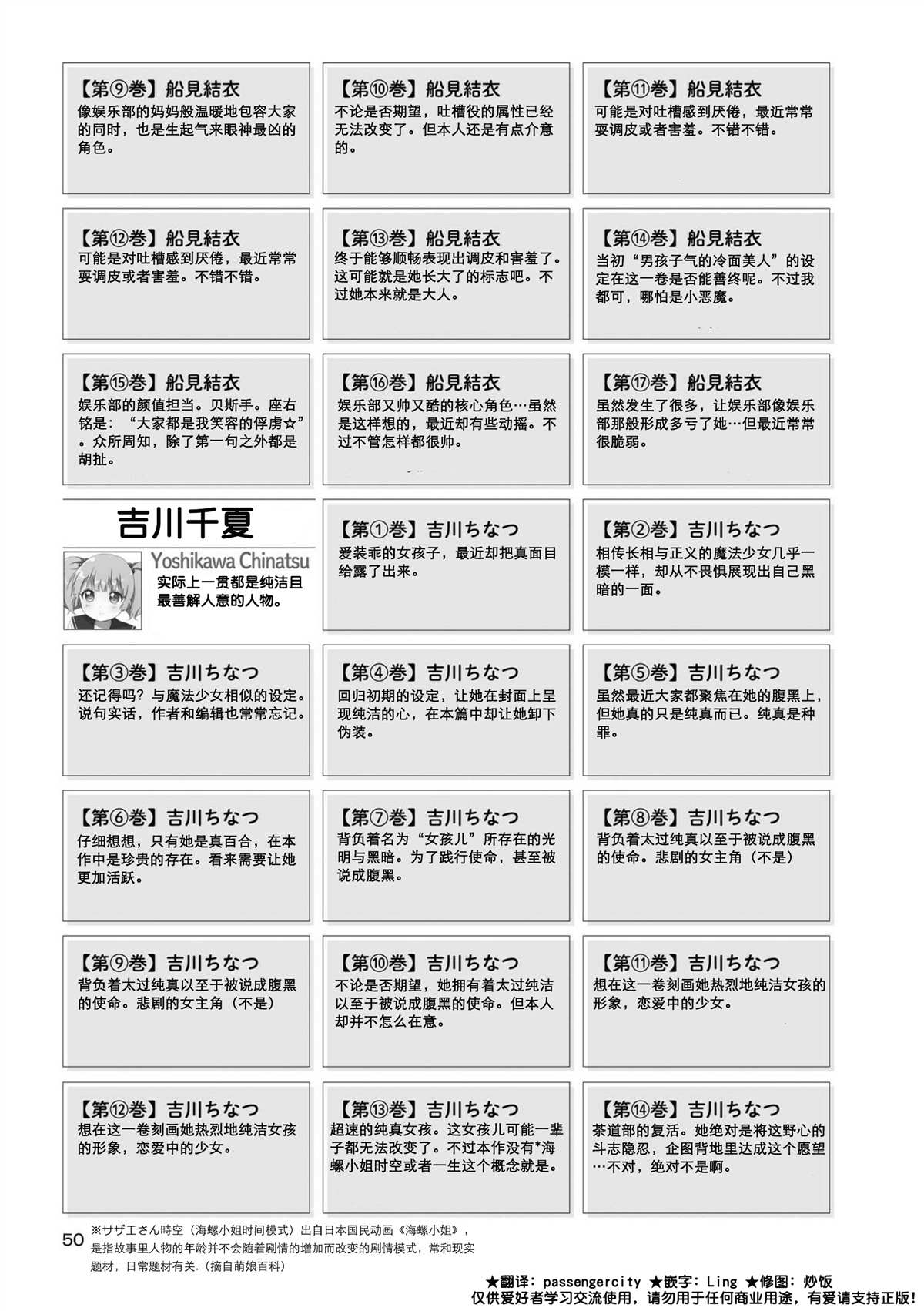 搖曳百合資料集 - 角色說明文變遷 01 - 1