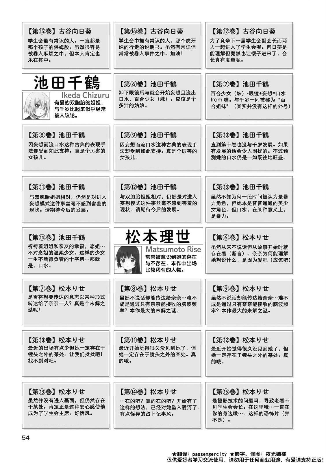 搖曳百合資料集 - 人物說明文變遷03 - 1